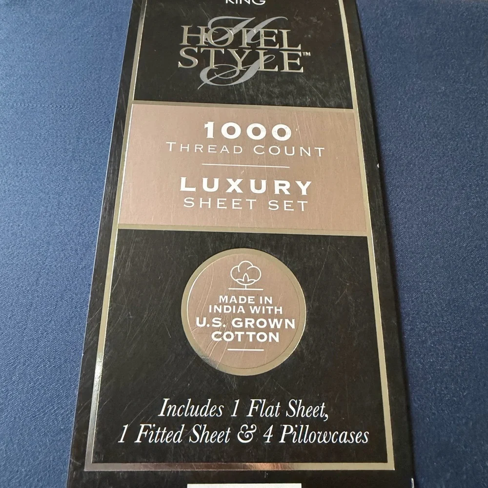 Hotel Style 1000 Thread Count Navy Sheet Set